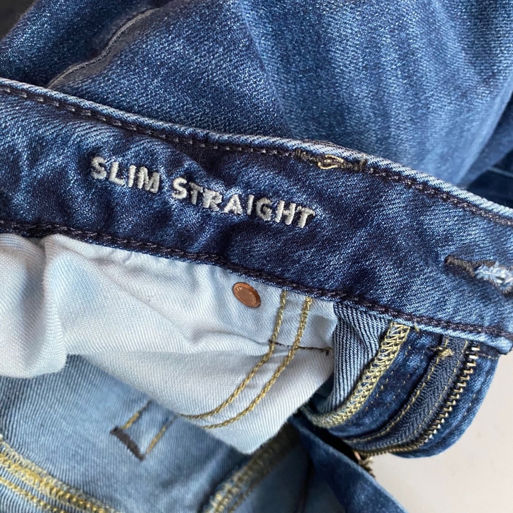 American Eagle Slim Straight Airflex+ Dark Wash Men's Jeans 33x32 Blue Denim - Picture 6 of 7